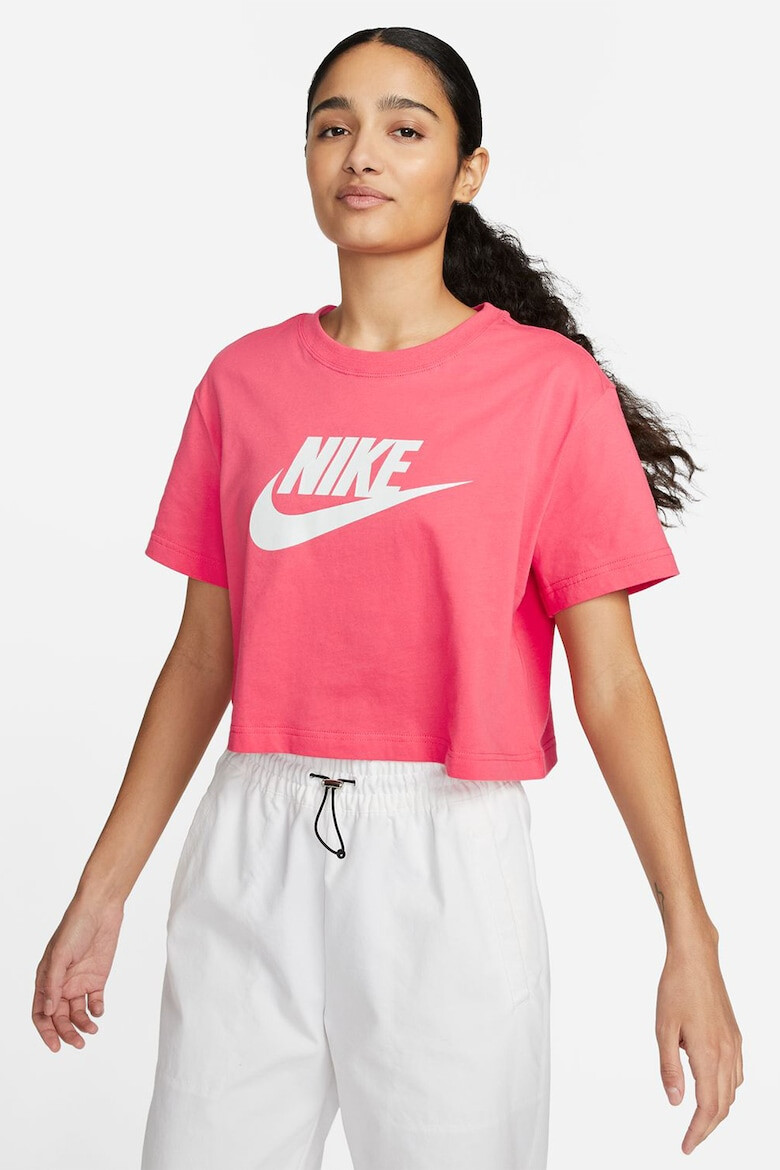 Nike Tricou crop de bumbac cu imprimeu logo Essentials - Pled.ro