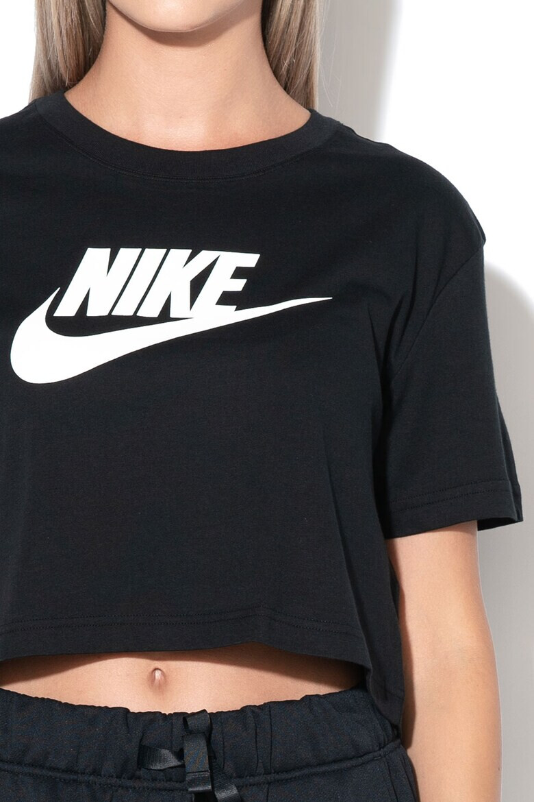 Nike Tricou crop de bumbac cu imprimeu logo Essentials - Pled.ro