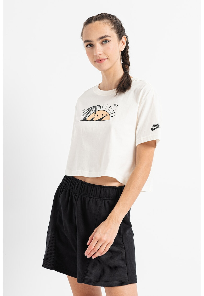 Nike Tricou crop lejer cu imprimeu - Pled.ro