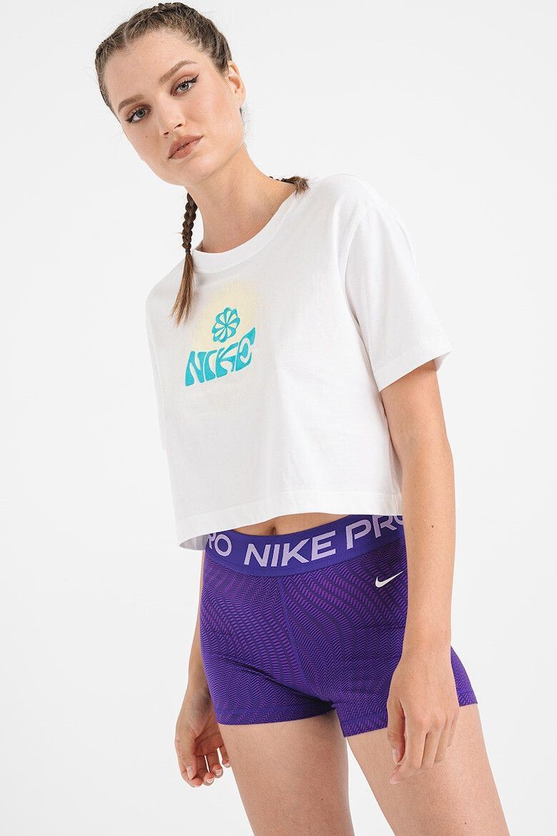 Nike Tricou crop lejer cu imprimeu - Pled.ro