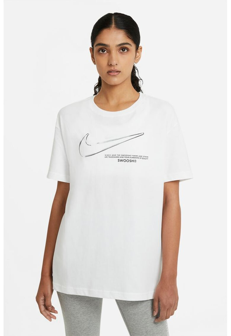 Nike Tricou cu decolteu la baza gatului si logo Swoosh - Pled.ro