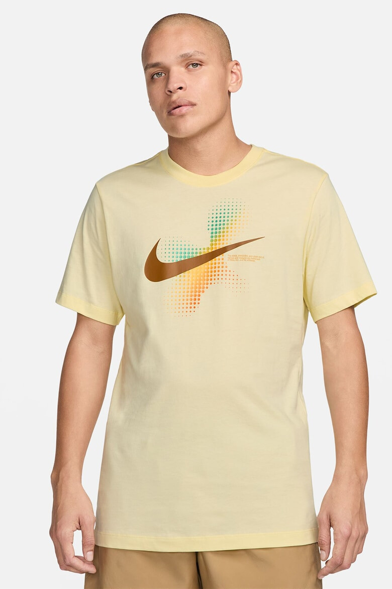 Nike Tricou cu imprimeu logo si decolteu la baza gatului - Pled.ro