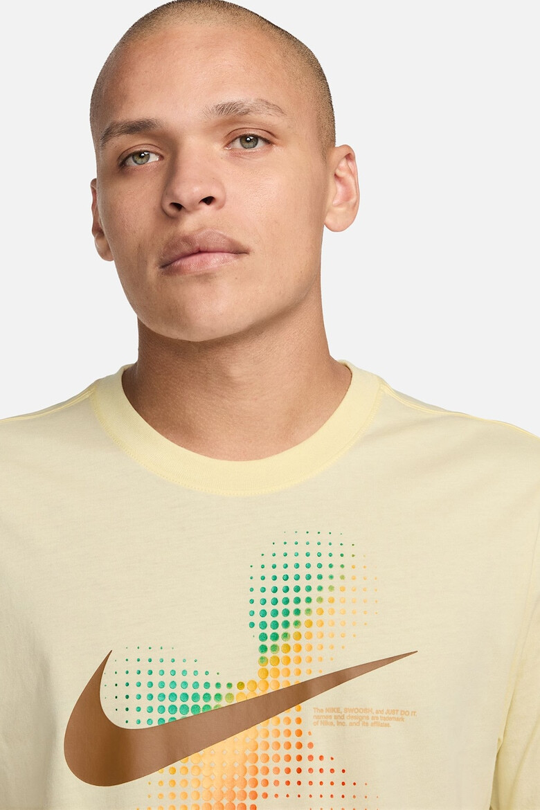 Nike Tricou cu imprimeu logo si decolteu la baza gatului - Pled.ro