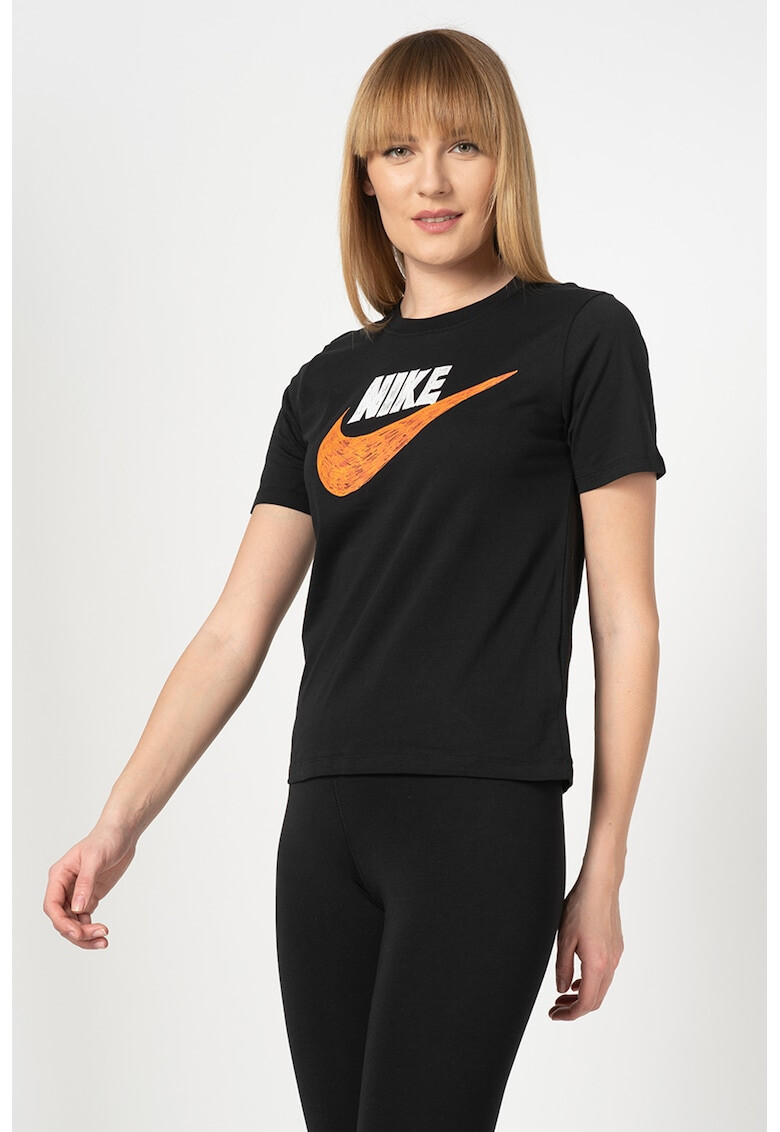 Nike Tricou cu imprimeu logo si decolteu la baza gatului - Pled.ro