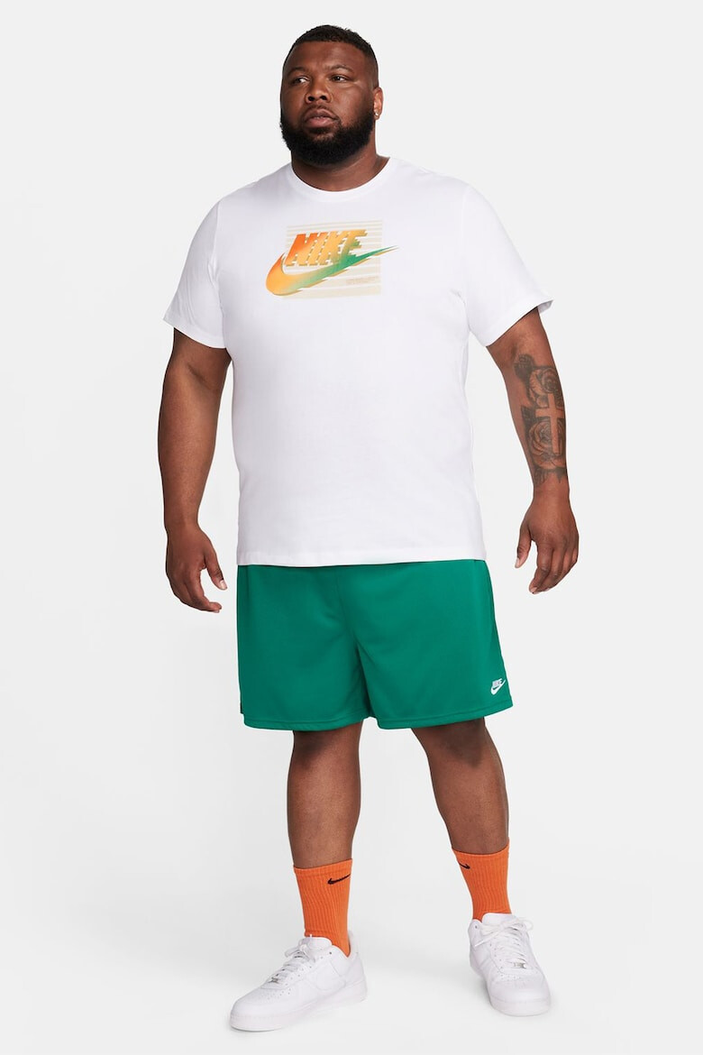 Nike Tricou cu imprimeu logo si decolteu la baza gatului Futura - Pled.ro