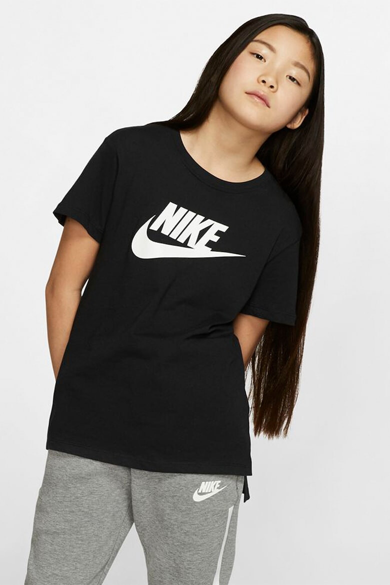 Nike Tricou cu imprimeu logo si terminatie asimetrica Sportswear Futura - Pled.ro