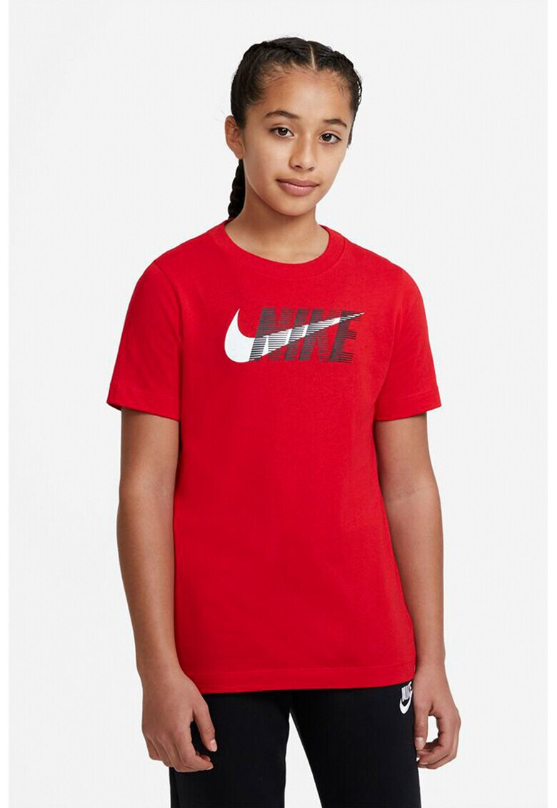 Nike Tricou cu logo si decolteu la baza gatului Swoosh - Pled.ro