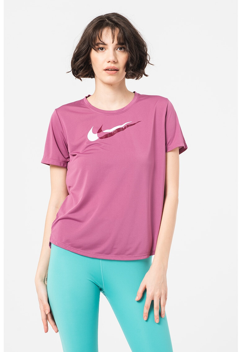 Nike Tricou cu imprimeu logo si tehnologie Dri-Fit pentru alergare Swoosh - Pled.ro