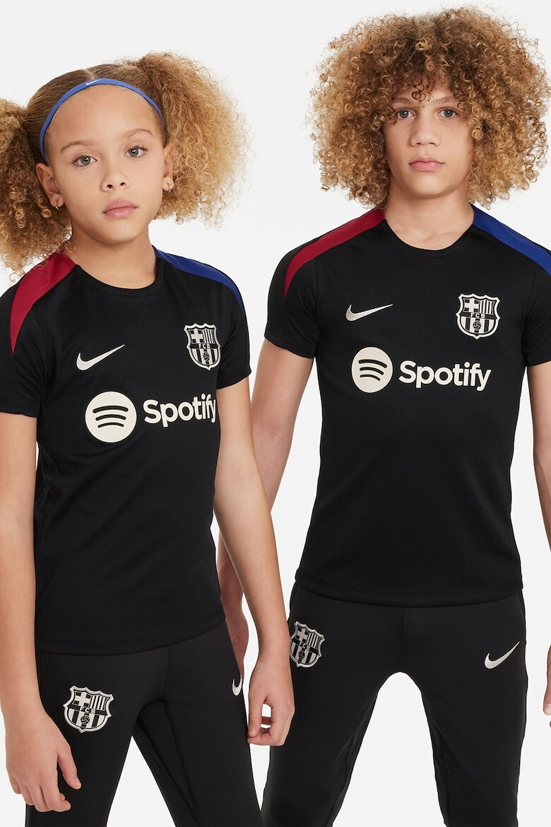 Nike Tricou unisex cu detalii logo si garnituri contrastante pentru fotbal FCB - Pled.ro