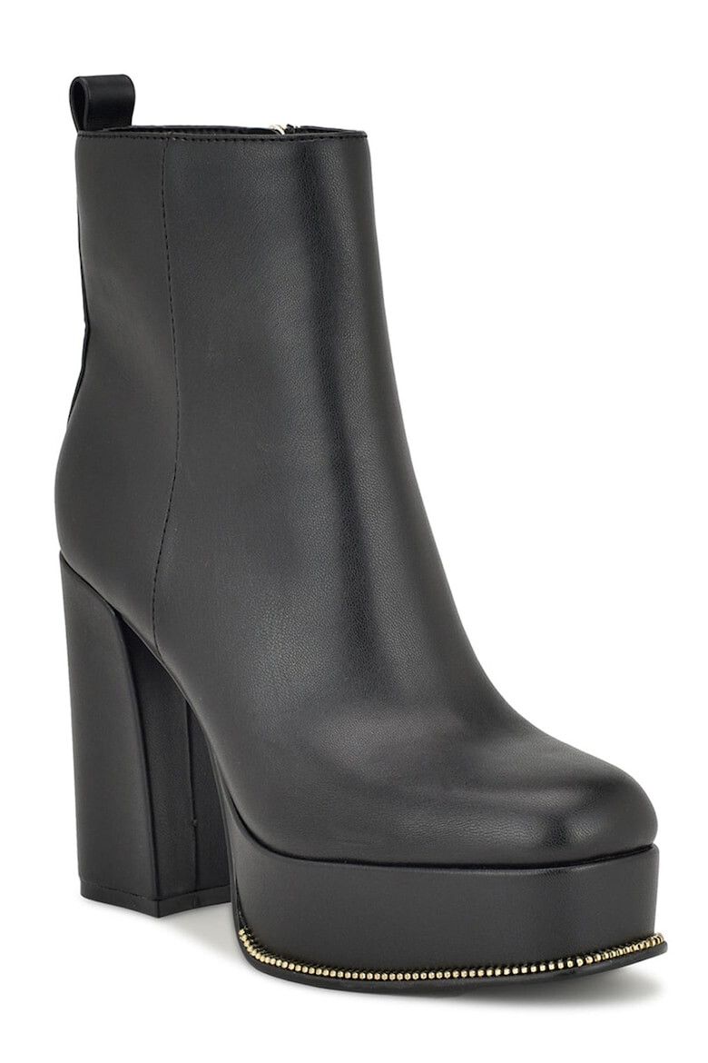 NINE WEST Botine de piele ecologica cu toc masiv Lorain - Pled.ro