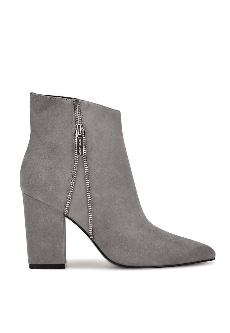 NINE WEST Botine de piele intoarsa cu toc masiv Glorya - Pled.ro