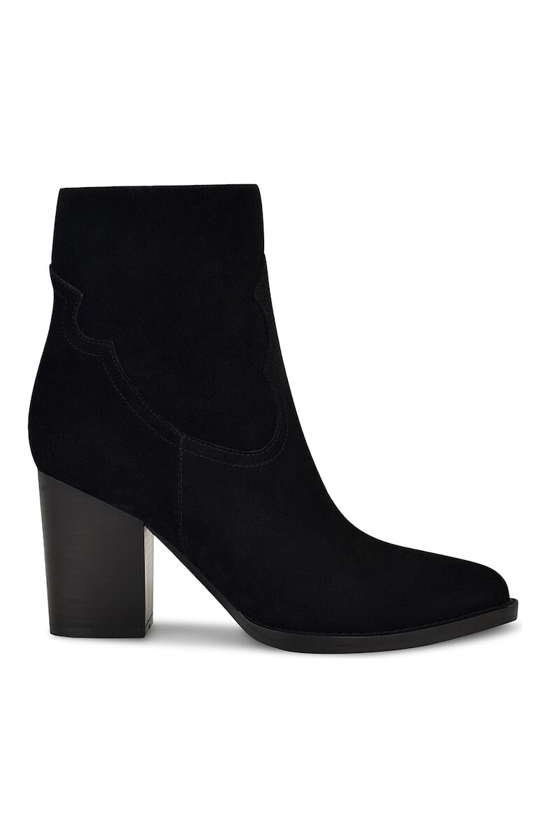 NINE WEST Botine din piele intoarsa cu toc masiv Taytay - Pled.ro