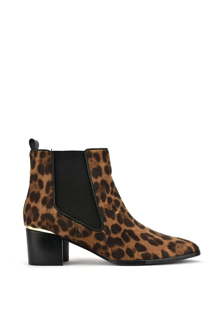 NINE WEST Ghete de piele intoarsa ecologica cu animal print Taye - Pled.ro