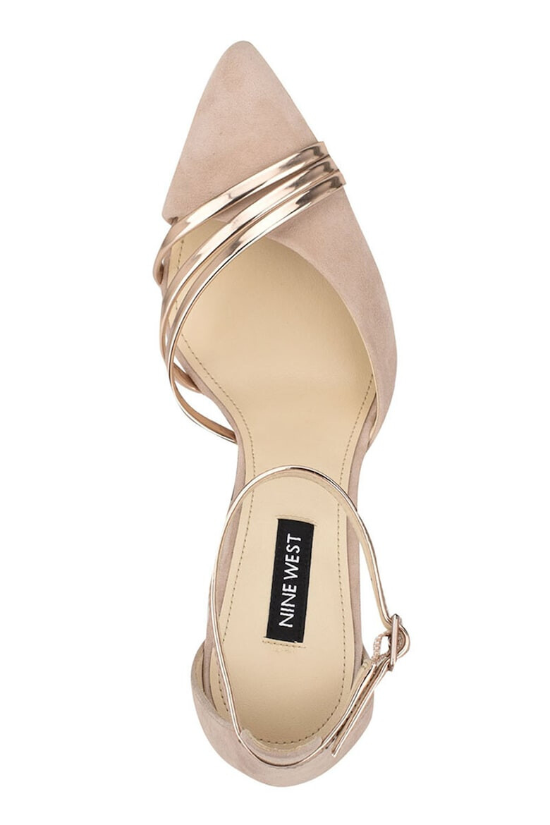 NINE WEST Pantofi cu bareta pe glezna toc stiletto si garnituri contrastante Taunt - Pled.ro