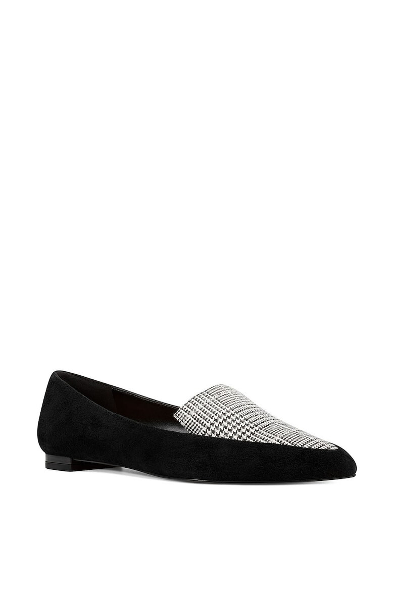 NINE WEST Pantofi loafer de piele intoarsa cu garnitura houndstooth Abay - Pled.ro