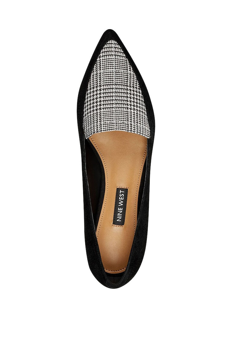 NINE WEST Pantofi loafer de piele intoarsa cu garnitura houndstooth Abay - Pled.ro