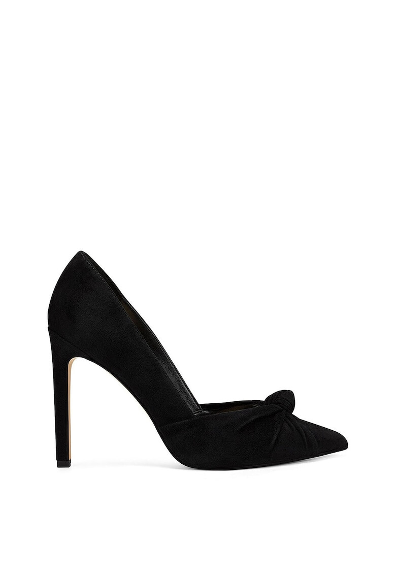 NINE WEST Pantofi stiletto din piele intoarsa cu varf ascutit si detaliu innodat True - Pled.ro