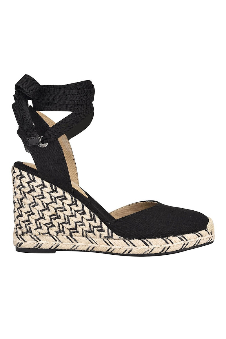 NINE WEST Sandale tip espadrile cu talpa wedge si bareta infasurabila pe glezna Friend - Pled.ro