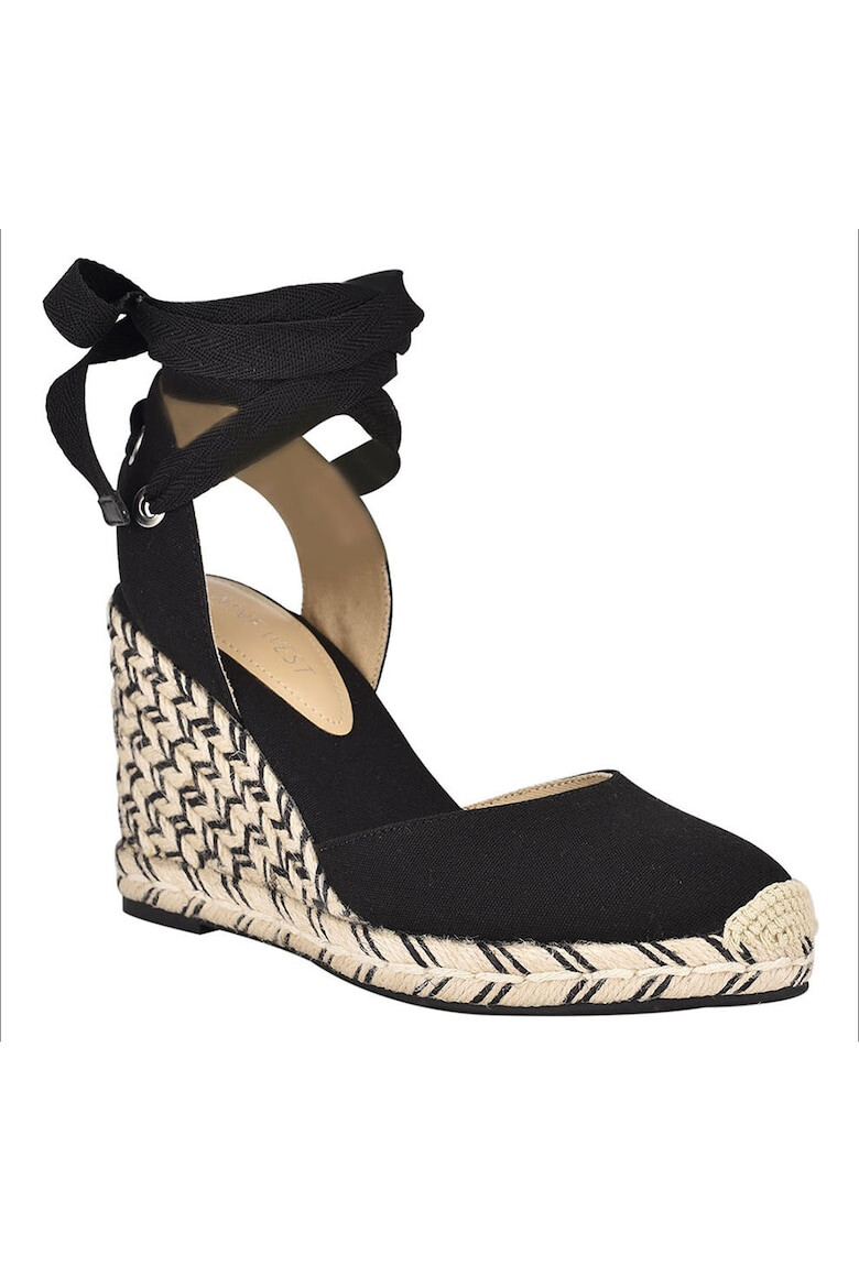 NINE WEST Sandale tip espadrile cu talpa wedge si bareta infasurabila pe glezna Friend - Pled.ro