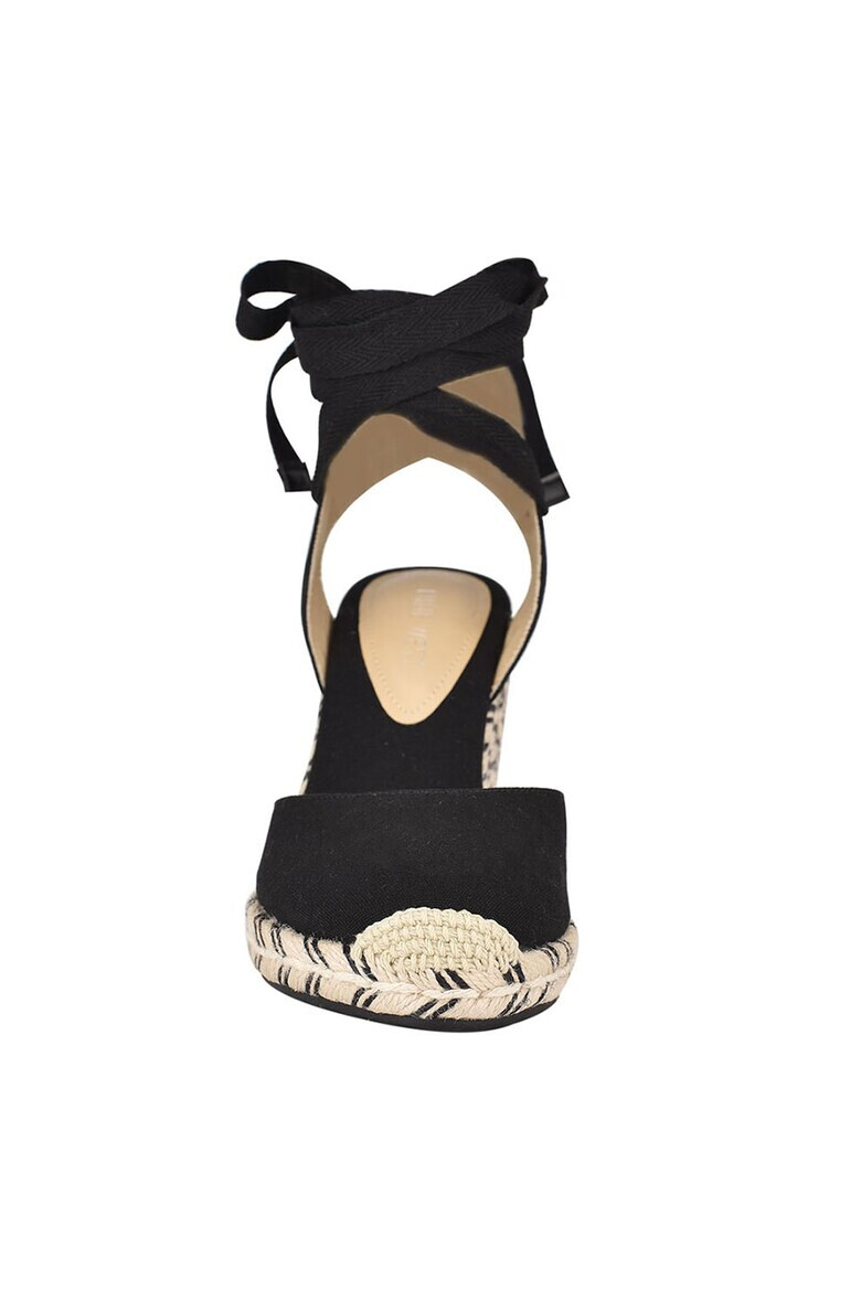 NINE WEST Sandale tip espadrile cu talpa wedge si bareta infasurabila pe glezna Friend - Pled.ro