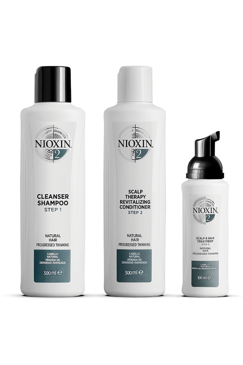 Nioxin Kit impotriva caderii parului System 2: Sampon 300 ml + Balsam 300 ml + Tratament 100 ml - Pled.ro