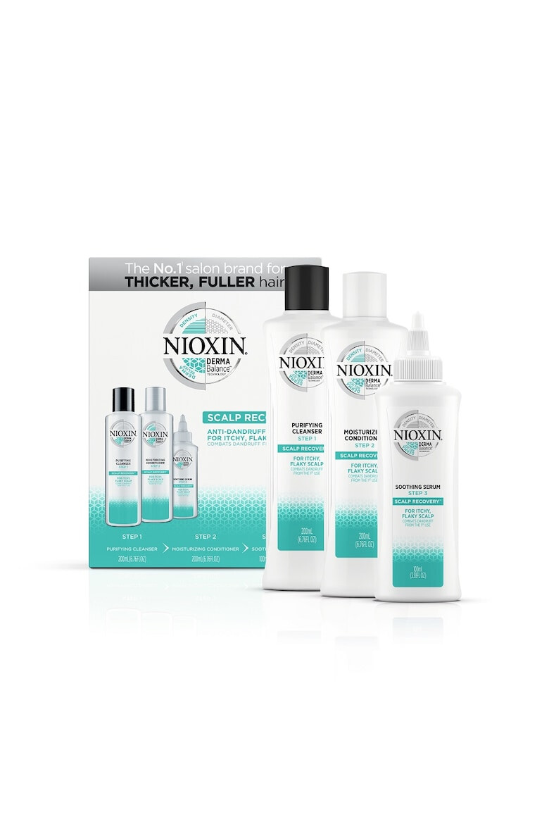 Nioxin Kit produse tratament impotriva matretii si a scalpului iritat Scalp Recovery 200 ml + 200 ml + 100 ml - Pled.ro