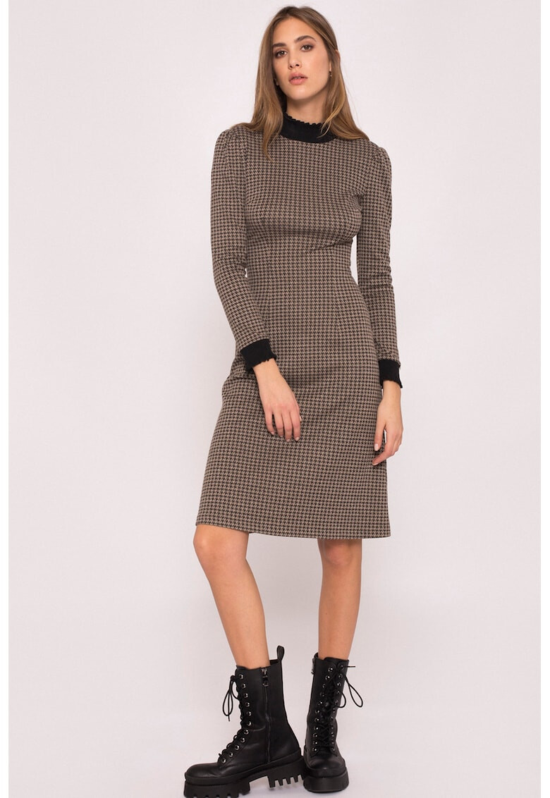 NISSA Rochie cambrata cu imprimeu houndstooth - Pled.ro