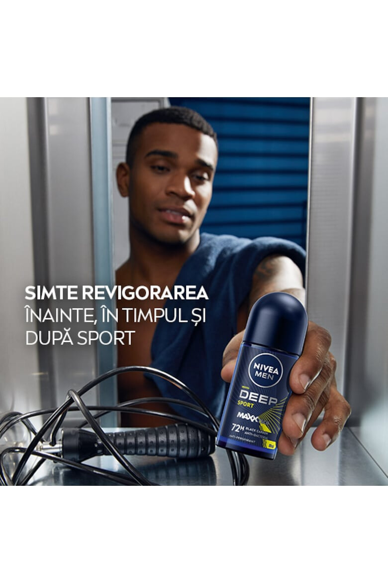 Nivea Men Deodorant roll-on Deep Sport cu formula Maxxtech si actiune 72 ore 50 ml - Pled.ro