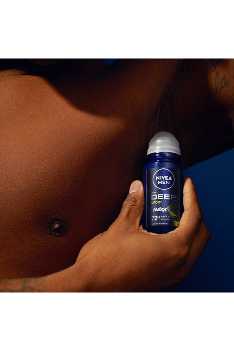 Nivea Men Deodorant roll-on Deep Sport cu formula Maxxtech si actiune 72 ore 50 ml - Pled.ro