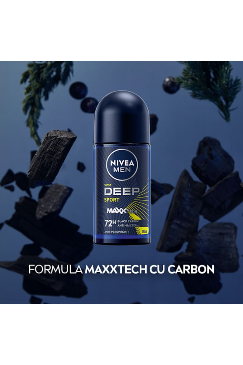 Nivea Deodorant roll-on Men Deep Sport cu formula Maxxtech si actiune 72 ore 50 ml - Pled.ro