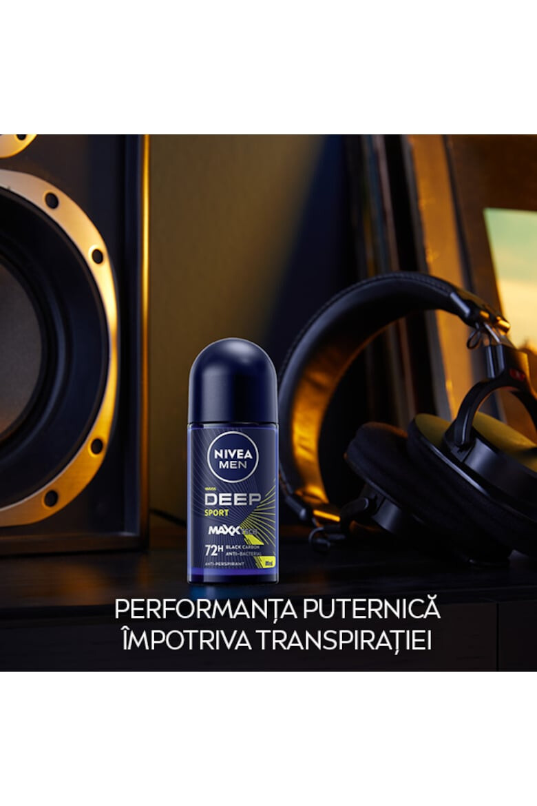 Nivea Deodorant roll-on Men Deep Sport cu formula Maxxtech si actiune 72 ore 50 ml - Pled.ro