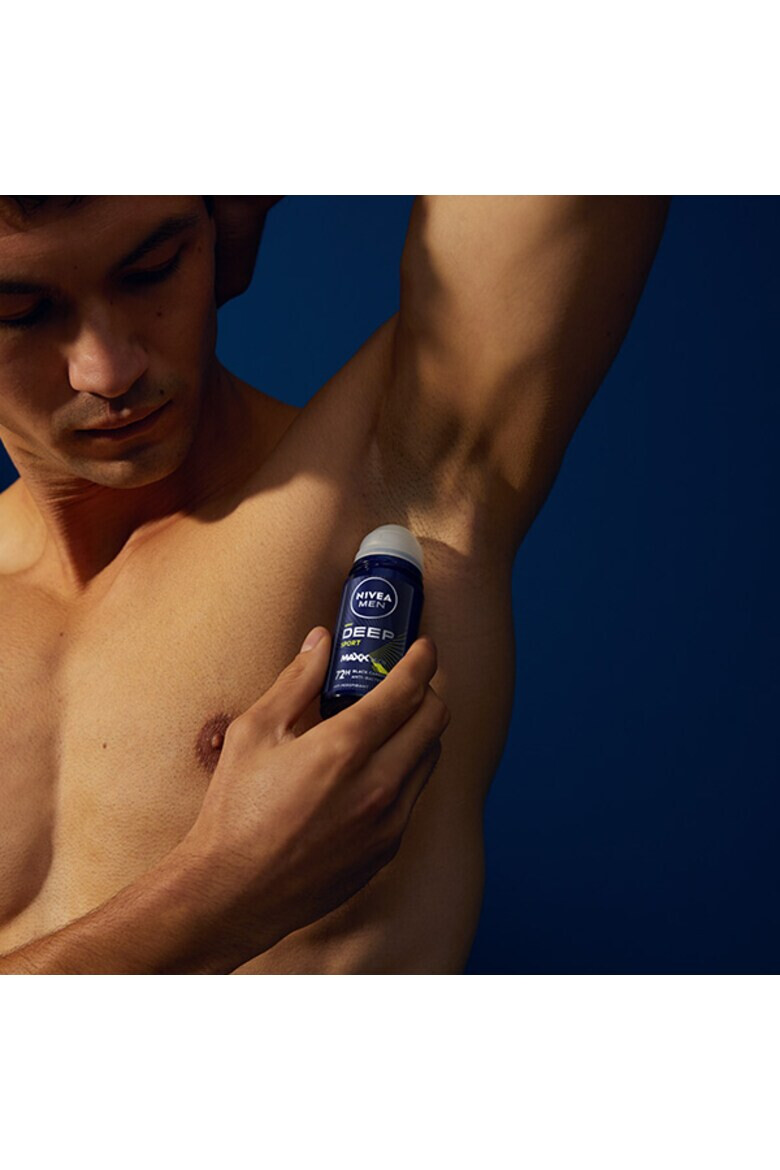 Nivea Deodorant roll-on Men Deep Sport cu formula Maxxtech si actiune 72 ore 50 ml - Pled.ro