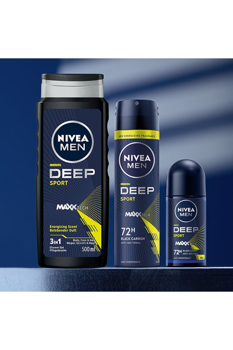 Nivea Deodorant roll-on Men Deep Sport cu formula Maxxtech si actiune 72 ore 50 ml - Pled.ro