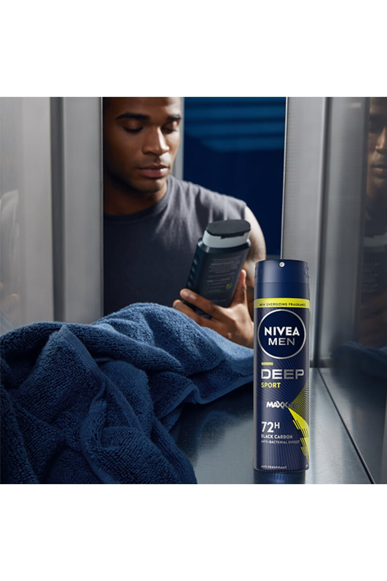 Nivea Men Deodorant spray Deep Sport cu formula Maxxtech si actiune 72 ore 150 ml - Pled.ro