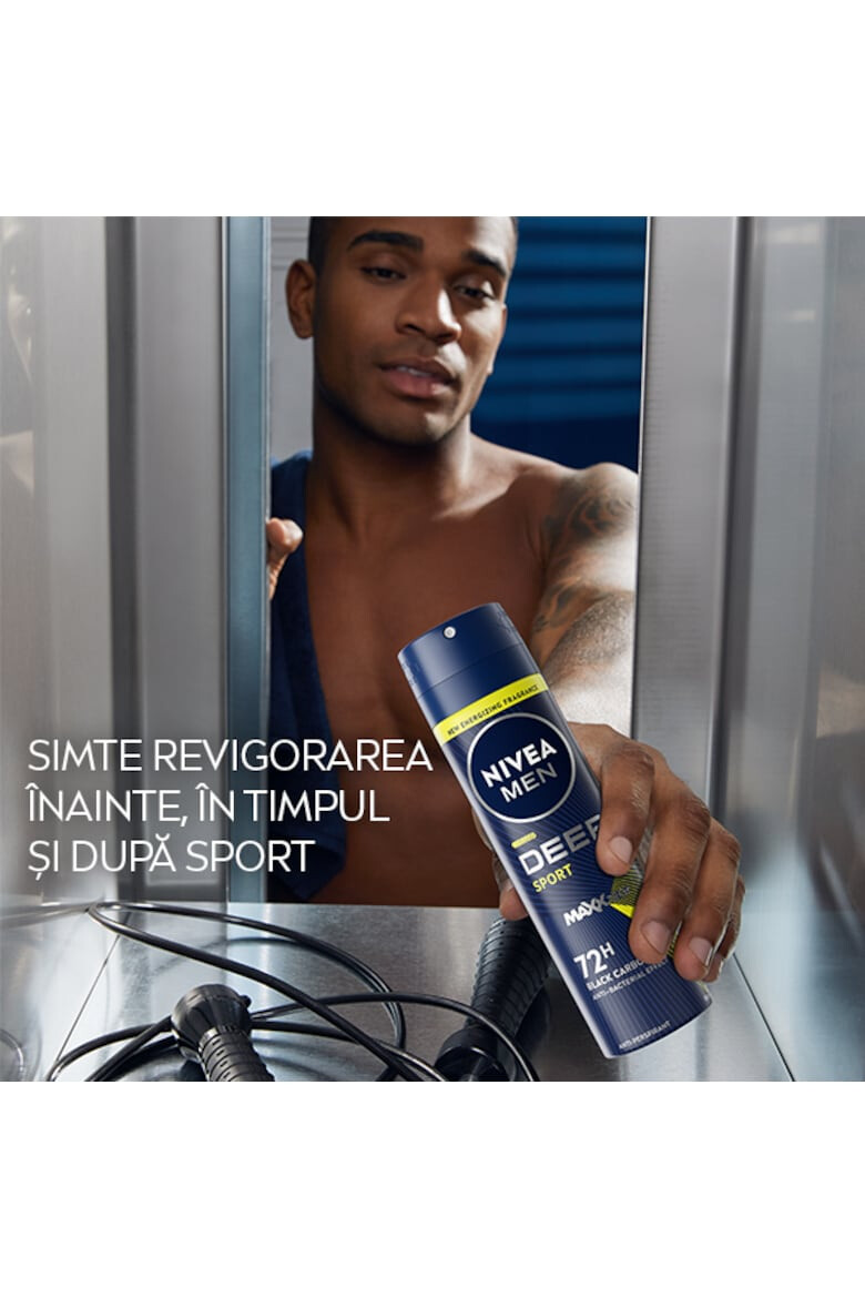 Nivea Men Deodorant spray Deep Sport cu formula Maxxtech si actiune 72 ore 150 ml - Pled.ro