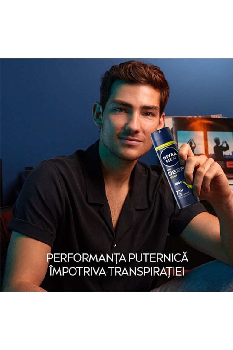 Nivea Men Deodorant spray Deep Sport cu formula Maxxtech si actiune 72 ore 150 ml - Pled.ro