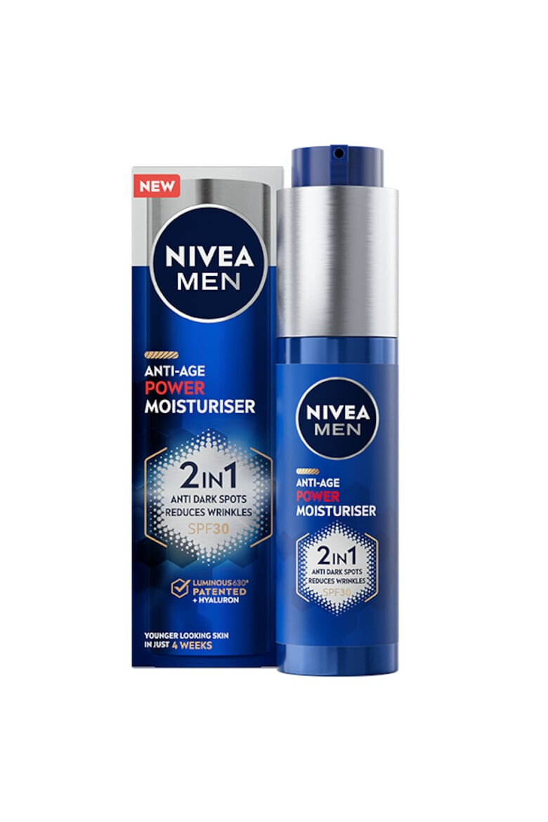 Nivea Men Crema de fata Anti-Age Power 2in1 cu Acid Hialuronic si Luminous630 50 ml - Pled.ro