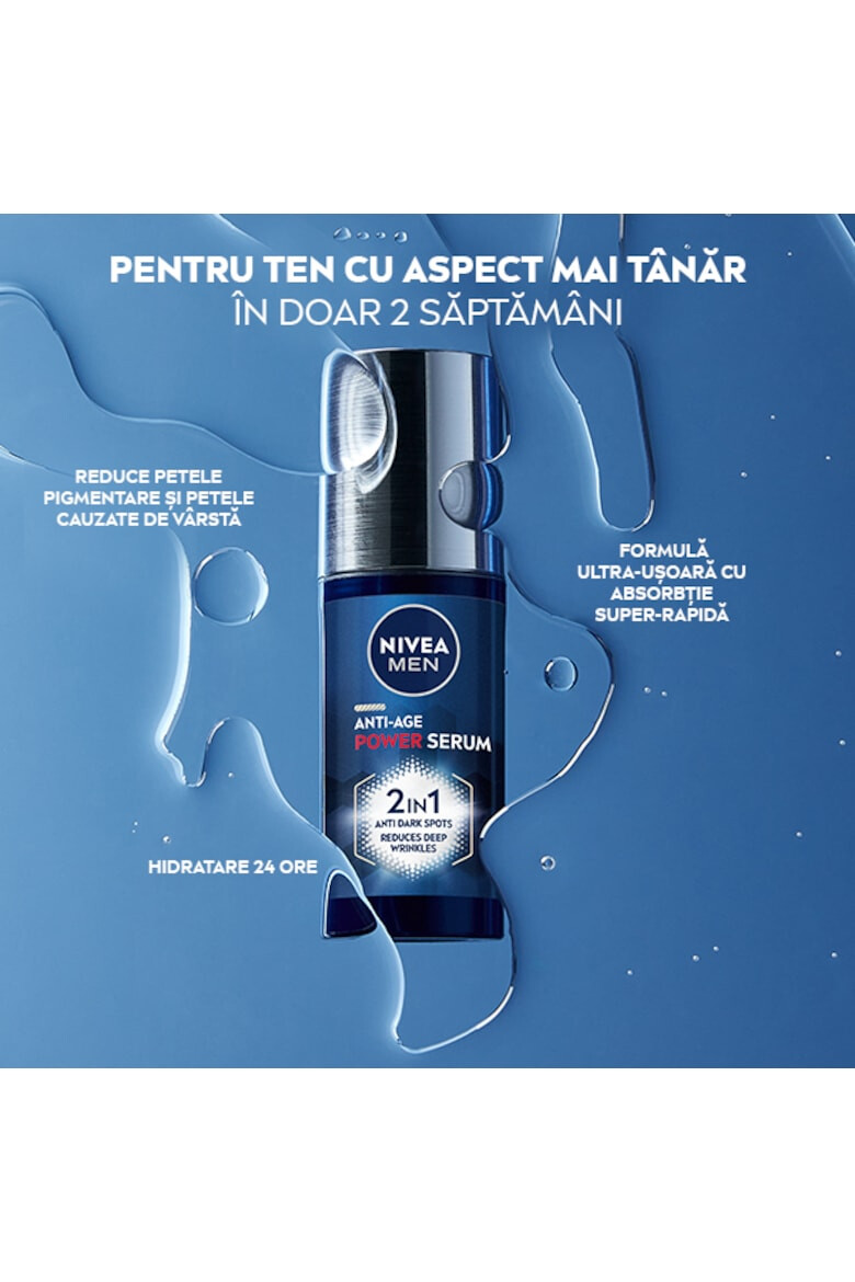 Nivea Men Serum Anti-Age Power 2in1 cu Acid Hialuronic si Luminous 630 30 ml - Pled.ro