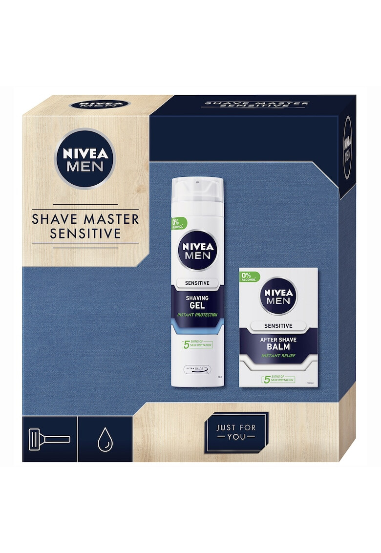 Nivea Men Set ingrijire fata si corp Shave Master Sensitive: Gel pentru ras ml + Balsam dupa ras ml - Pled.ro