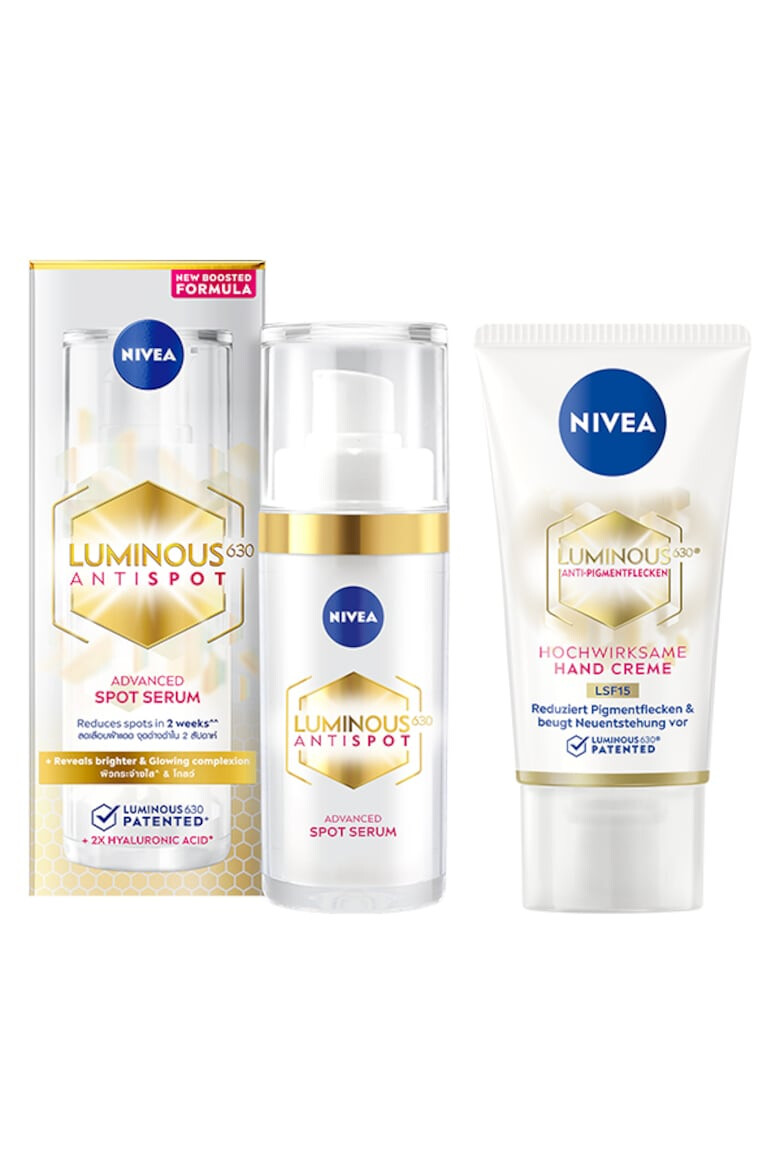 Nivea Pachet: Serum Tratament Luminous 30 ml + Crema de maini luminous 50 ml - Pled.ro