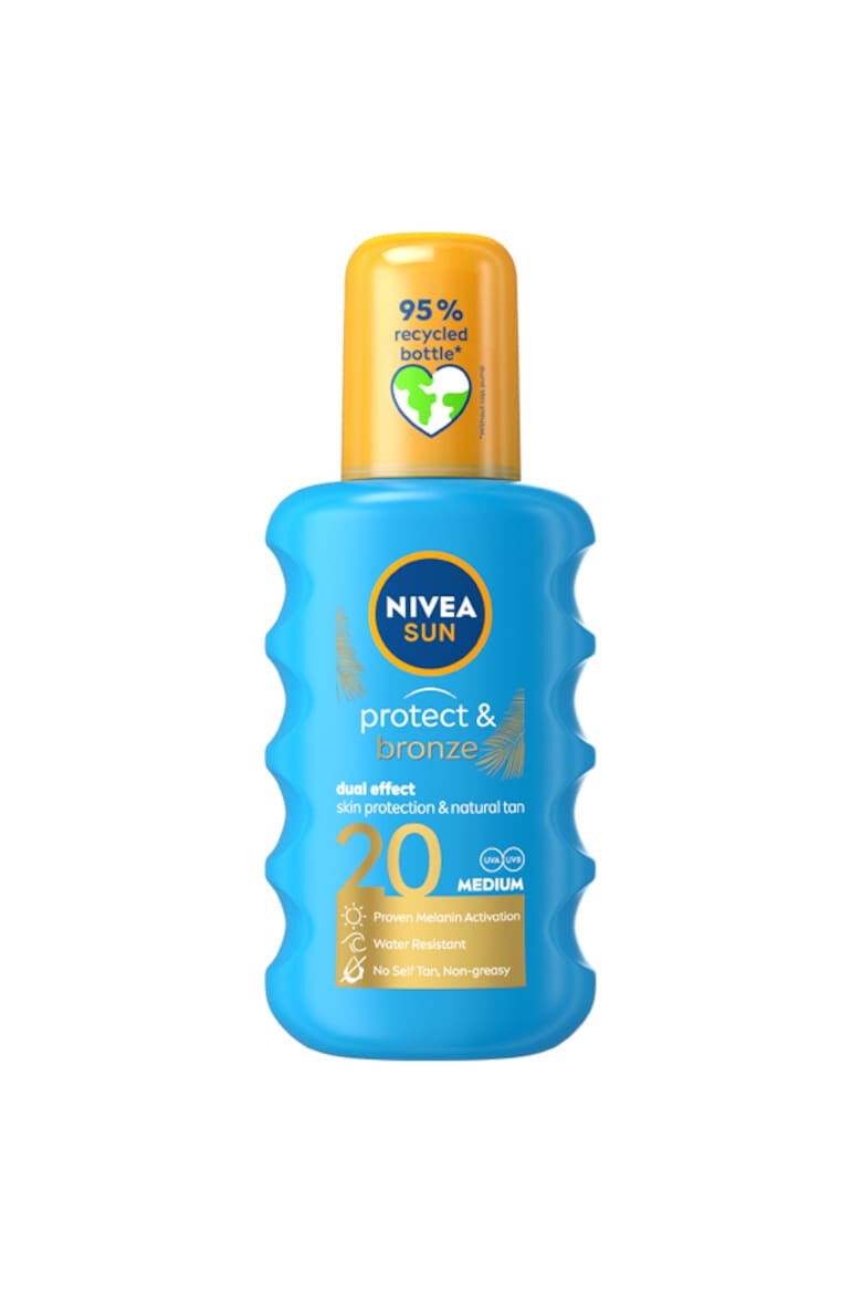 Nivea sun ulei-spray pentru protectie solara si bronzare protect & bronze FPS 20 200ml - Pled.ro