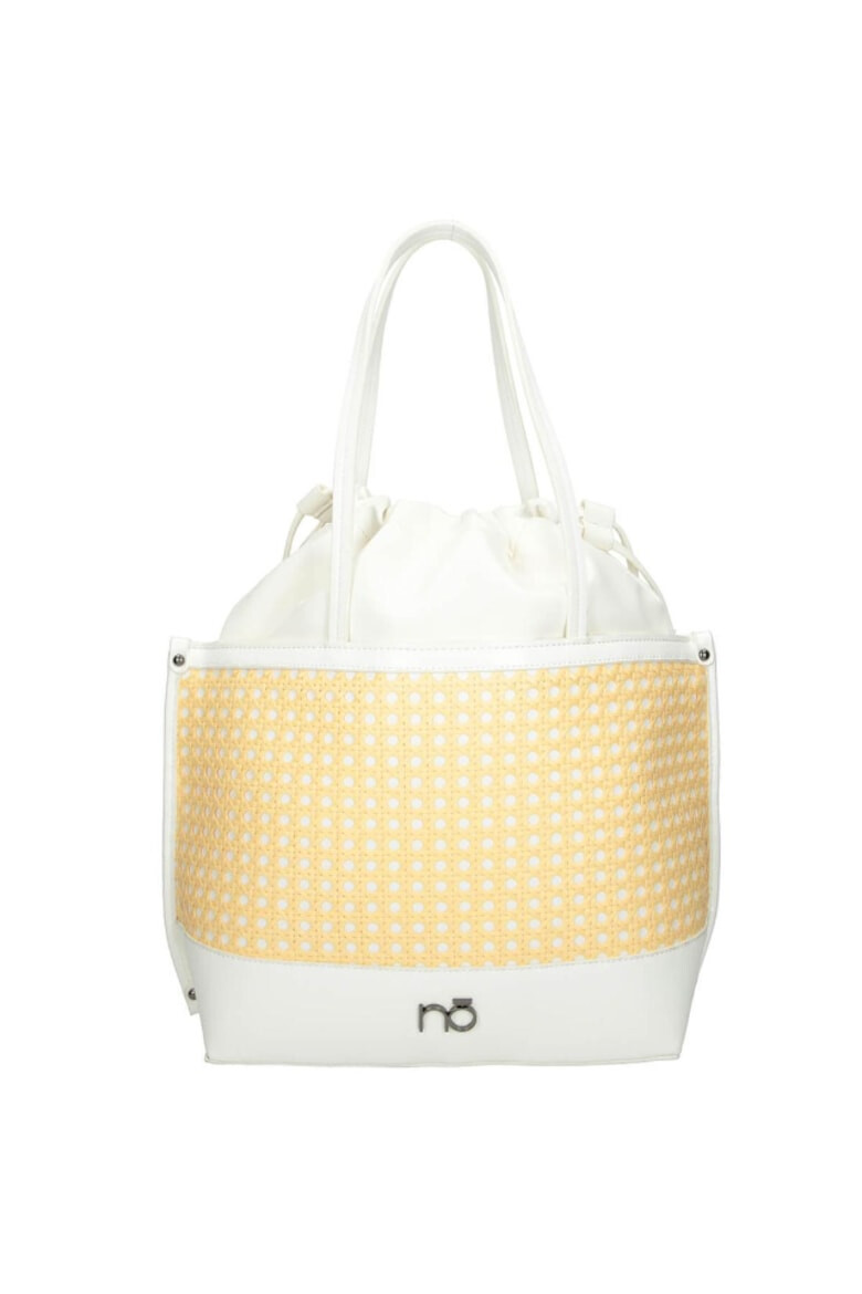 Nobo Geanta de mana Piele ecologica 27 x 44 x 14 cm Alb/Galben - Pled.ro