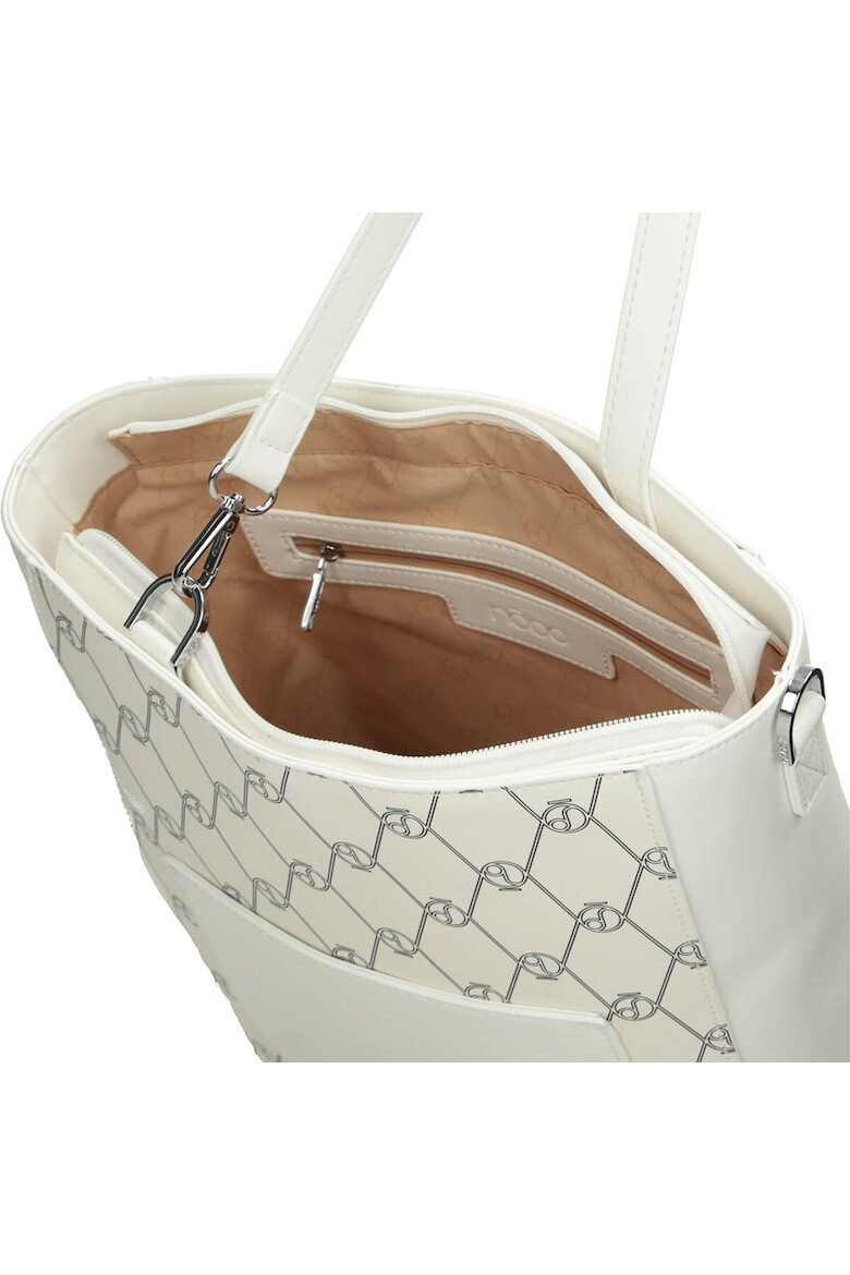 Nobo Geanta shopper Piele ecologica 31 x 31 x 10 cm Alb - Pled.ro