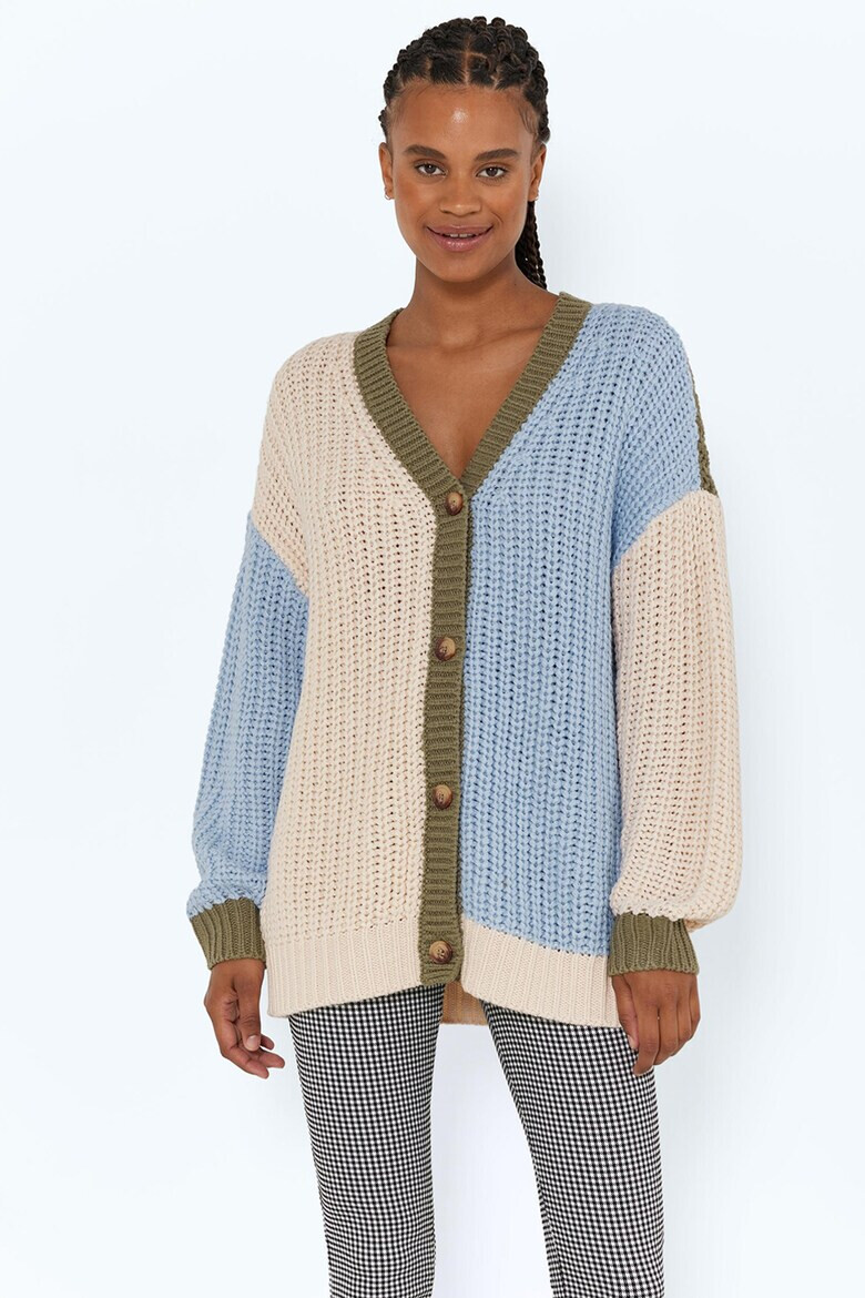 Noisy May Cardigan tricotat gros si model colorblock - Pled.ro