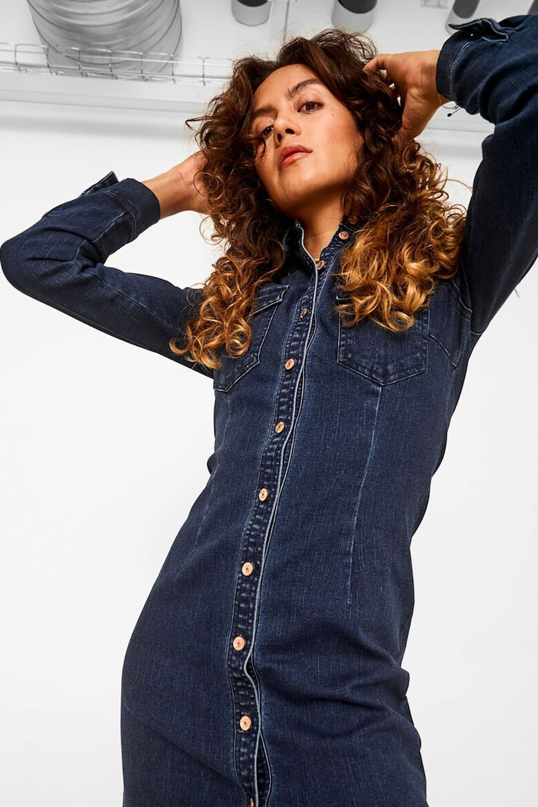 Noisy May Rochie cambrata tip camasa din denim - Pled.ro