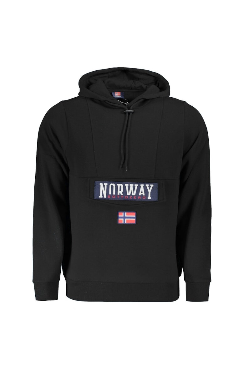 Norway Hanorac barbati cu imprimeu cu logo fara fermoar Negru - Pled.ro