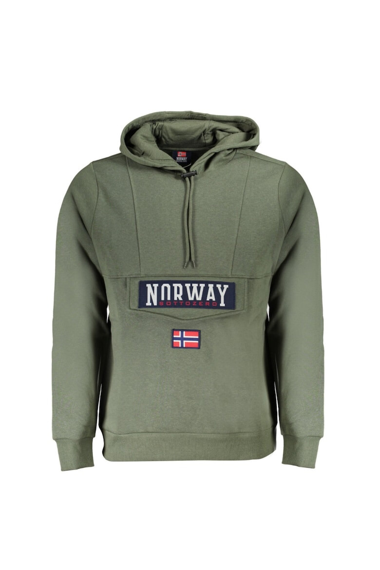 Norway Hanorac barbati cu imprimeu cu logo fara fermoar Verde inchis - Pled.ro