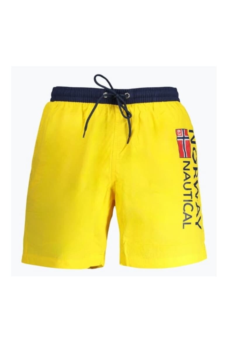 Norway Pantaloni scurti barbati pentru inot cu imprimeu cu logo croiala Regular fit Galben - Pled.ro