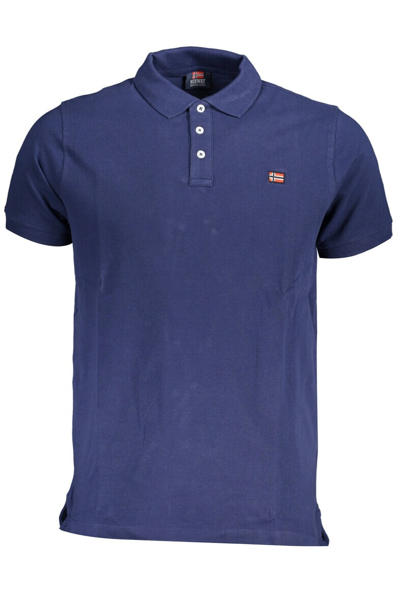 Norway Tricou polo barbati cu logo din bumbac Bleumarin - Pled.ro