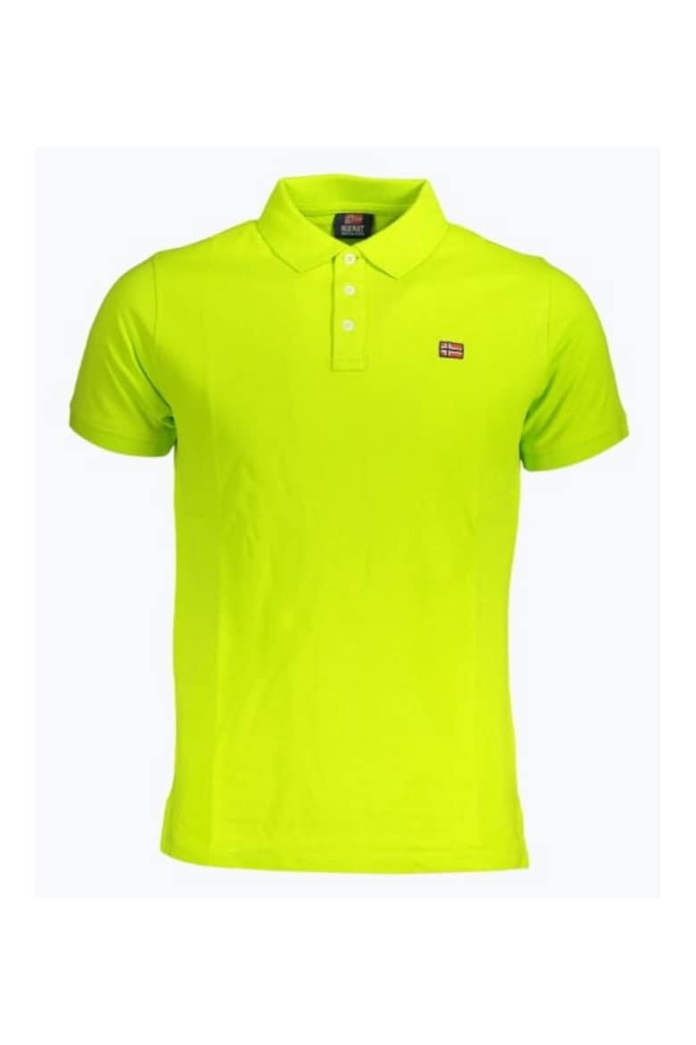 Norway Tricou polo barbati cu logo din bumbac Galben neon - Pled.ro